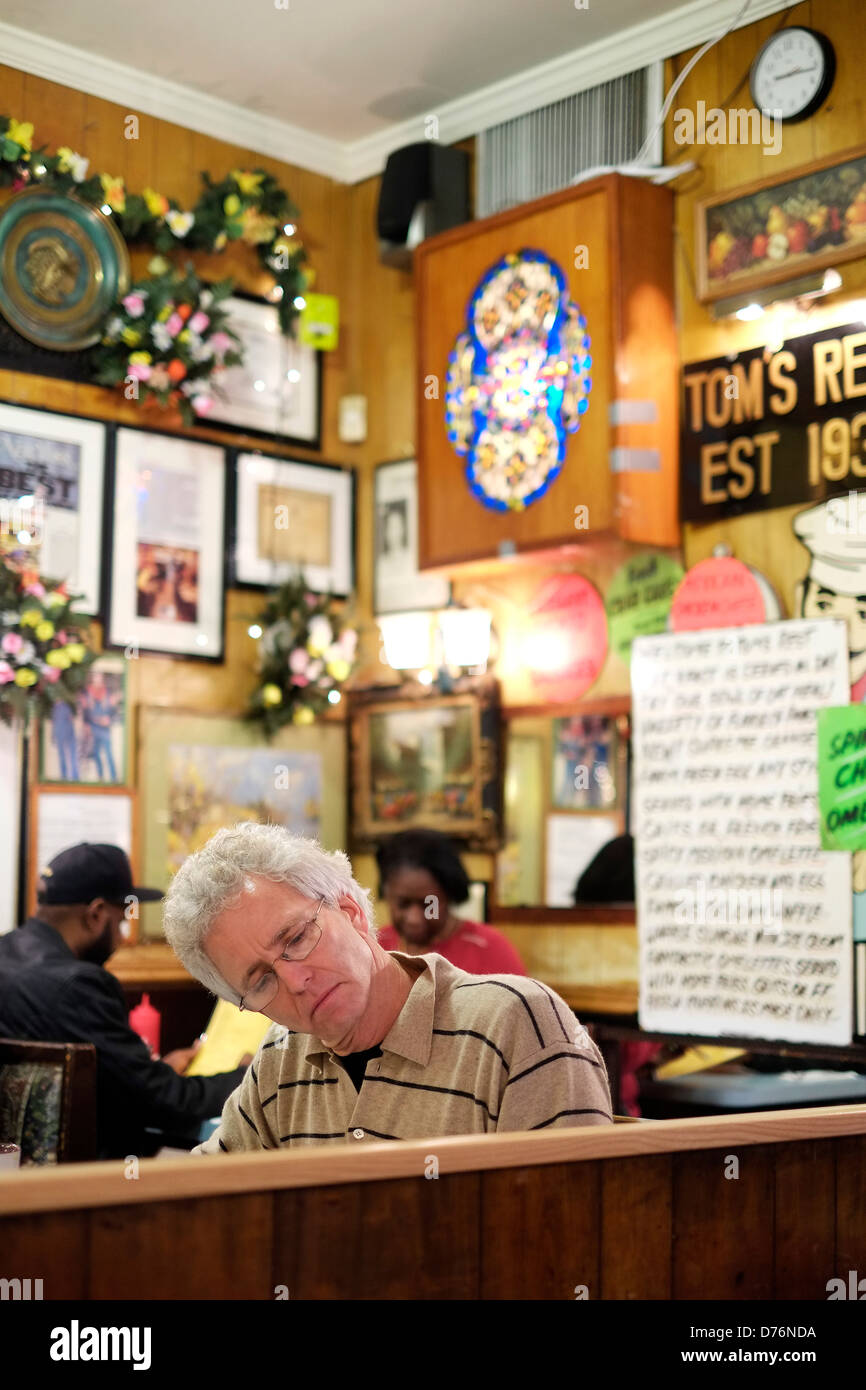 Interior view of Tom's Restaurant in Prospect Heights Brooklyn. Stock Photo