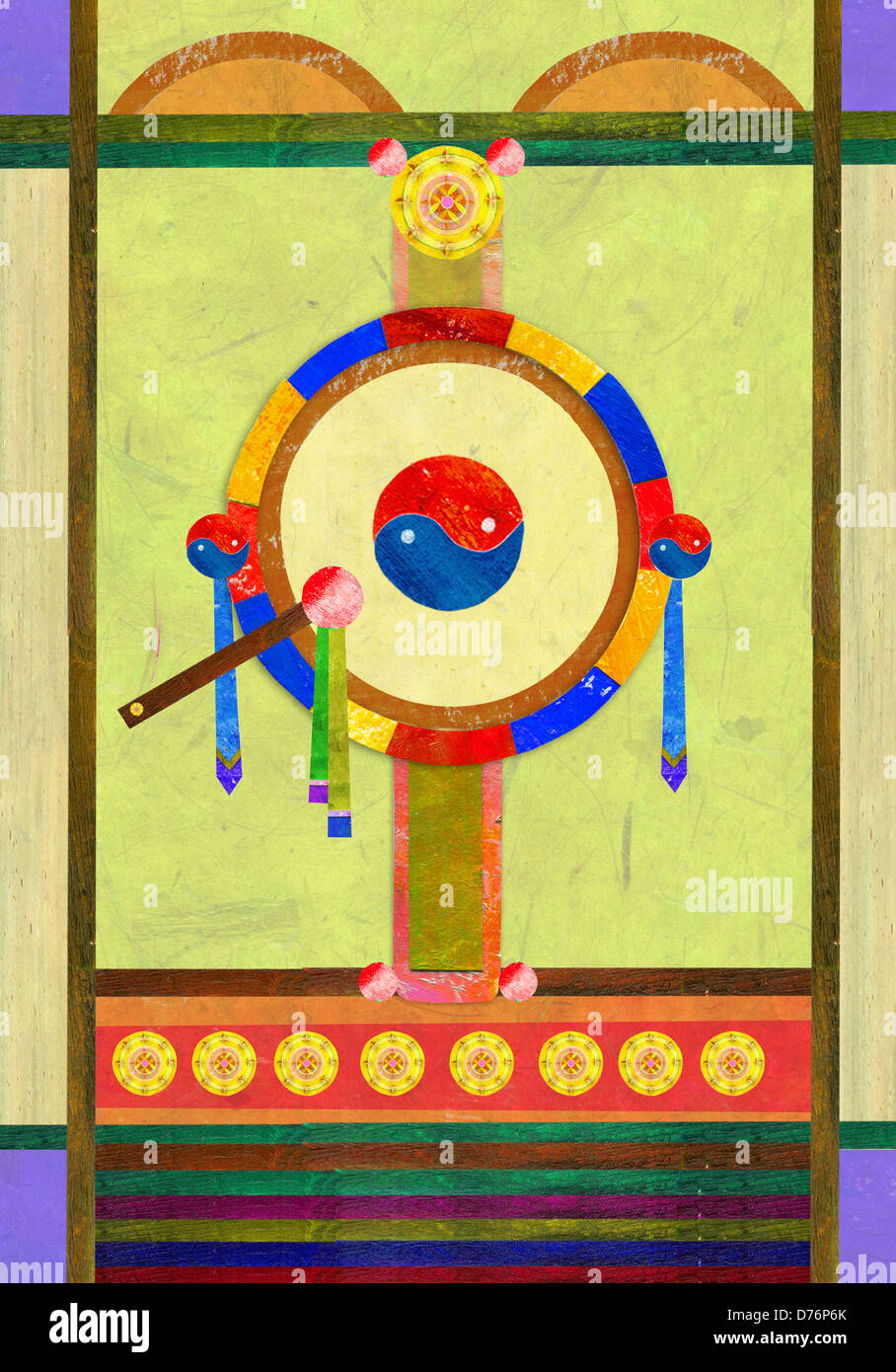 illustration of Korean drum Stock Photo - Alamy