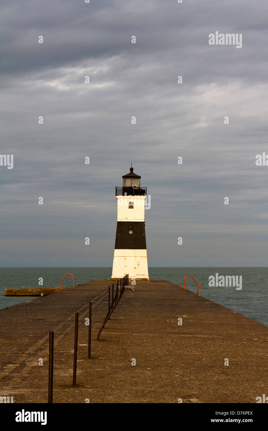 Presque Isle North Pierhead lighthouse, Lake Erie, Pennsylvan Stock