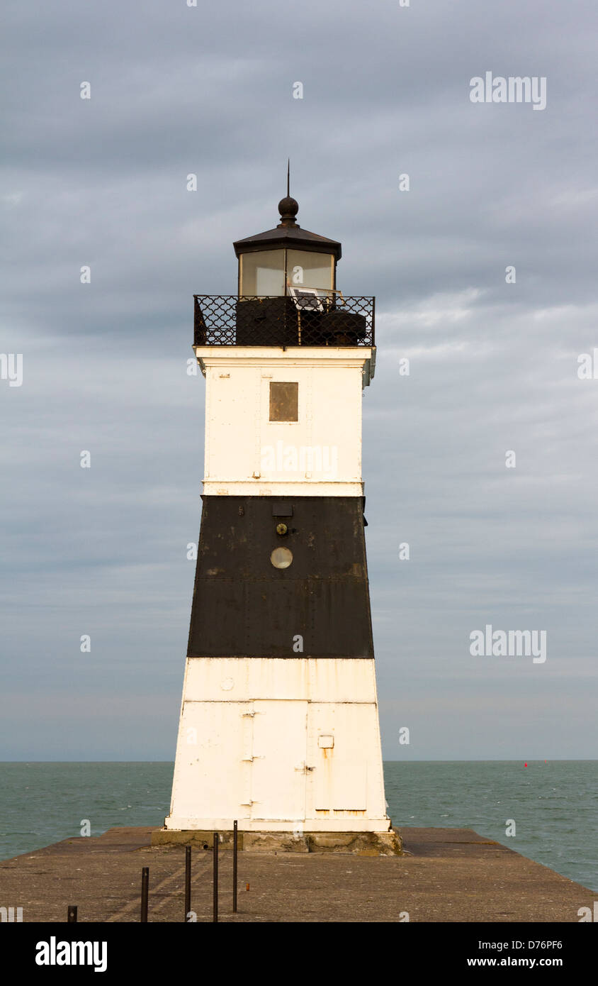 Presque Isle North Pierhead lighthouse, Lake Erie, Pennsylvania Stock