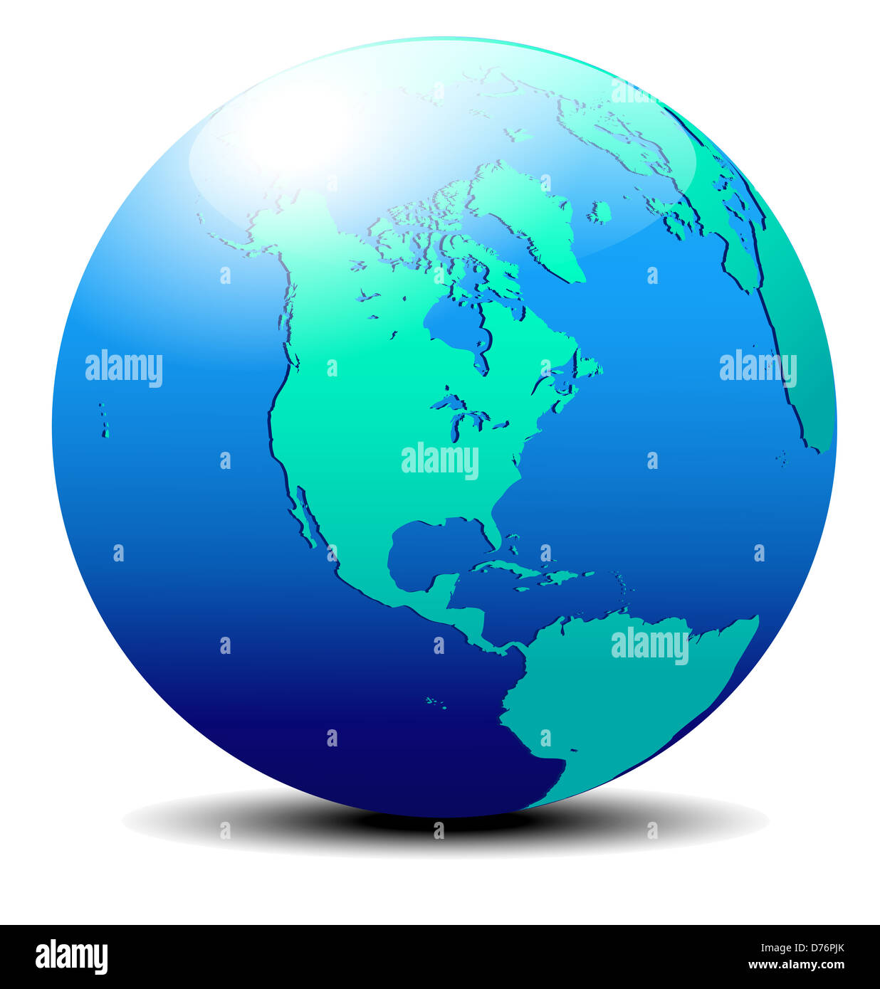 Global map hi res stock photography - North South And Central America Global World D76PJK