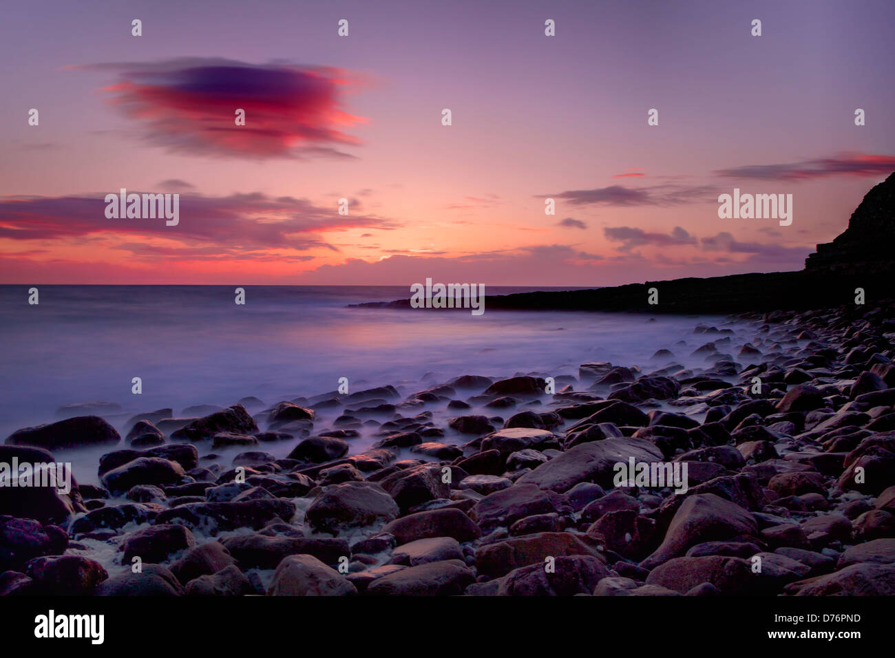 Sunset at the beach in Sligo coast. Stock Photo