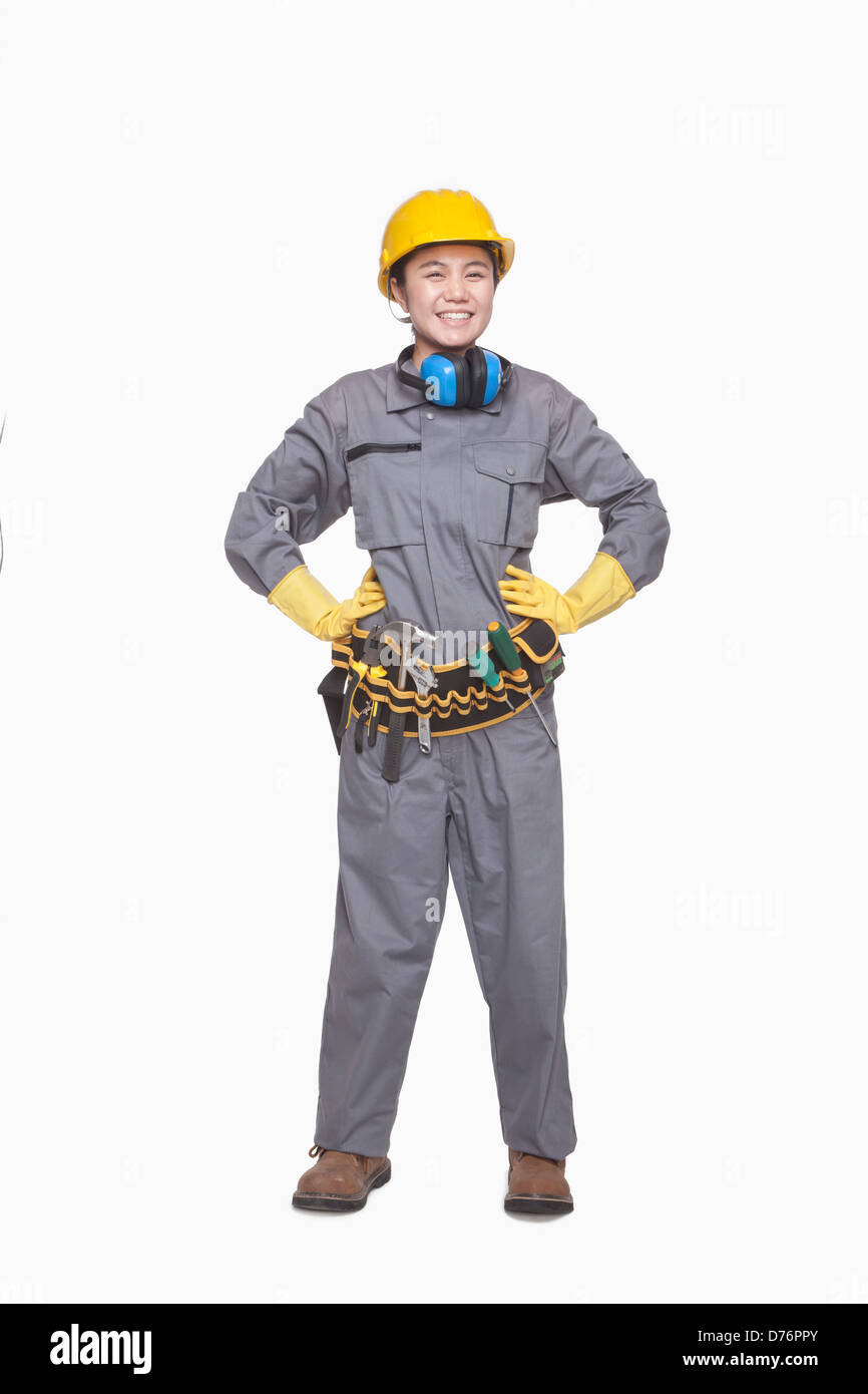 Female construction worker, portrait Stock Photo