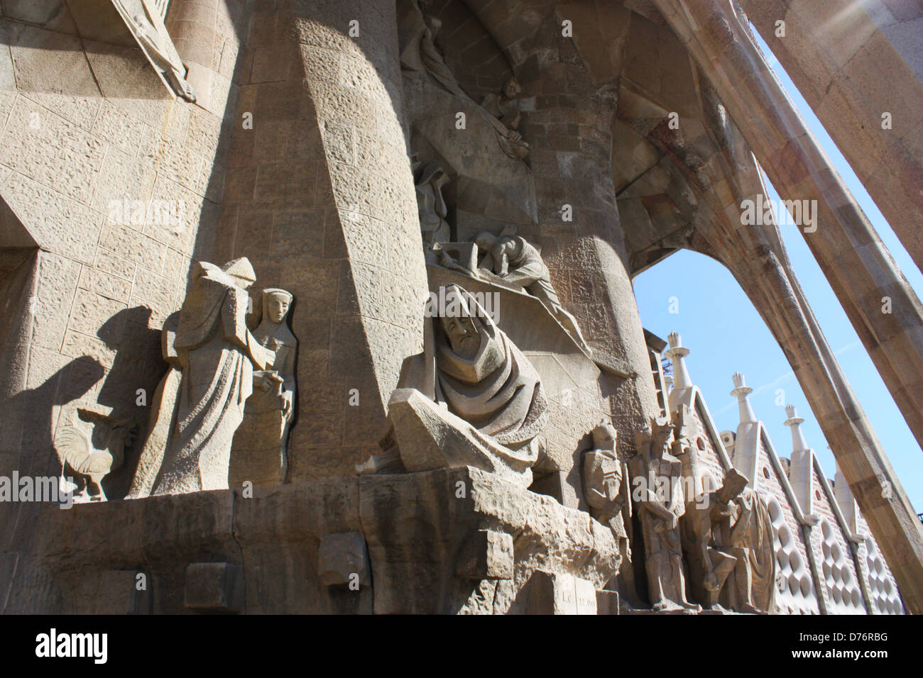 Sagrada Familia statues in Barcelona, Spain Stock Photo Alamy