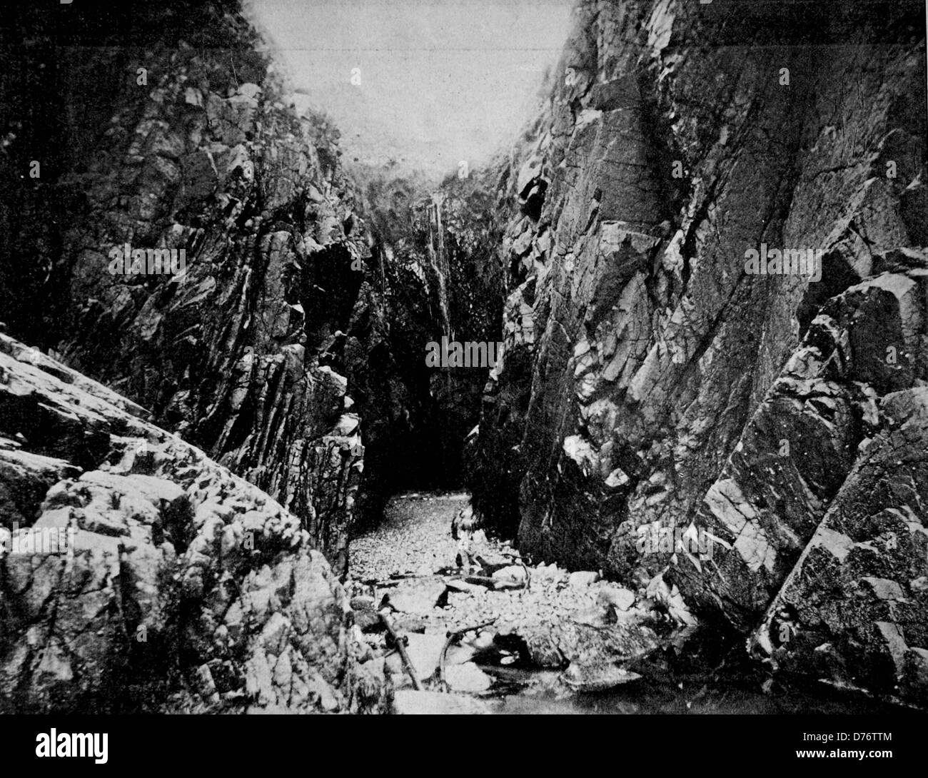 One of the first halftones, 1880,  Caves de Plemont auf Jersey Stock Photo
