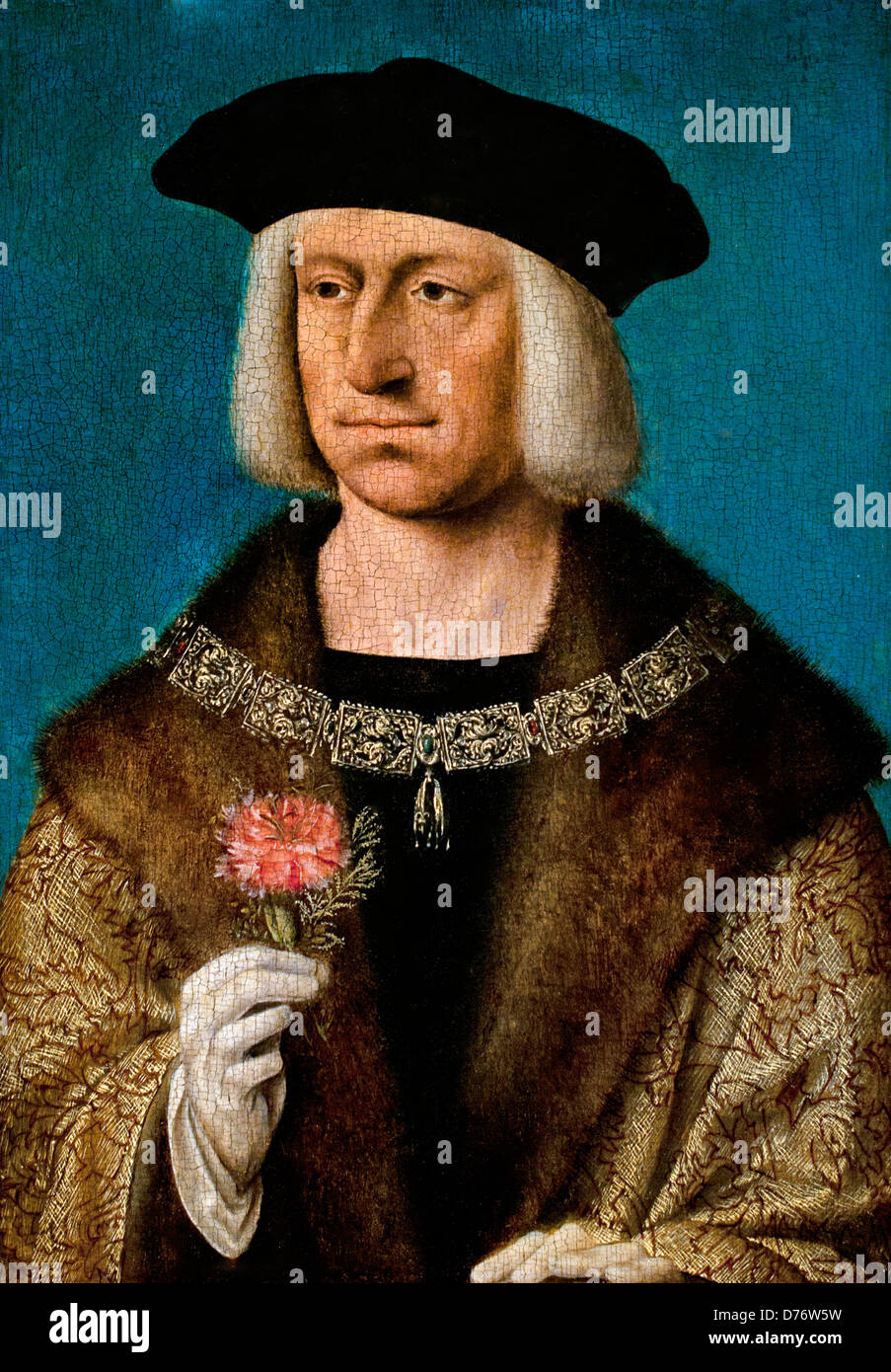 Portrait of the Holy Roman Emperor Maximilian I 1459-1519 Joos van Cleve 1487-1541 Dutch Netherlands Stock Photo