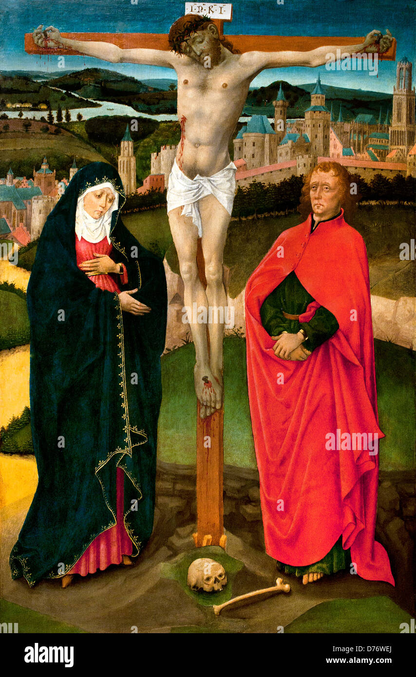 Detail of Triptych with the Crucifixion 1450 Utrecht  Dutch Netherlands Stock Photo