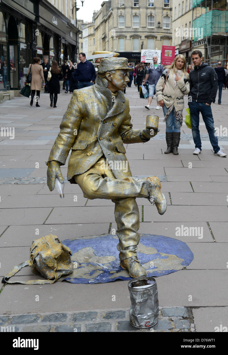 Street mime artist in Bath Uk Stock Photo Alamy