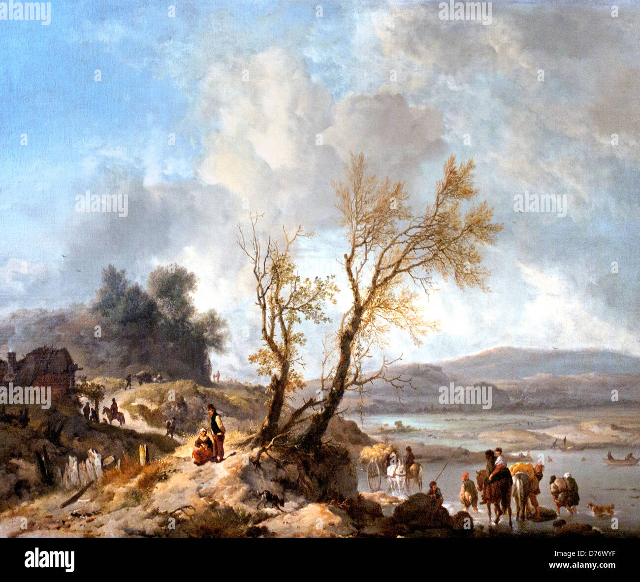 Landscape with a Sandy Path 1655 Philips Wouwerman 1619-1668 Dutch Netherlands Stock Photo