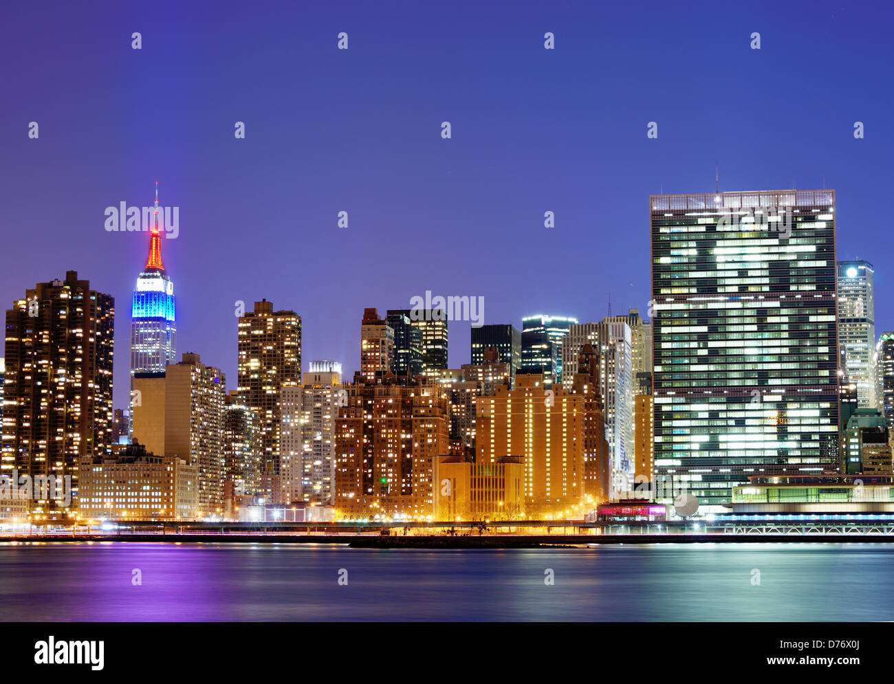 New York city famed skyline at Midtown Manhattan Stock Photo