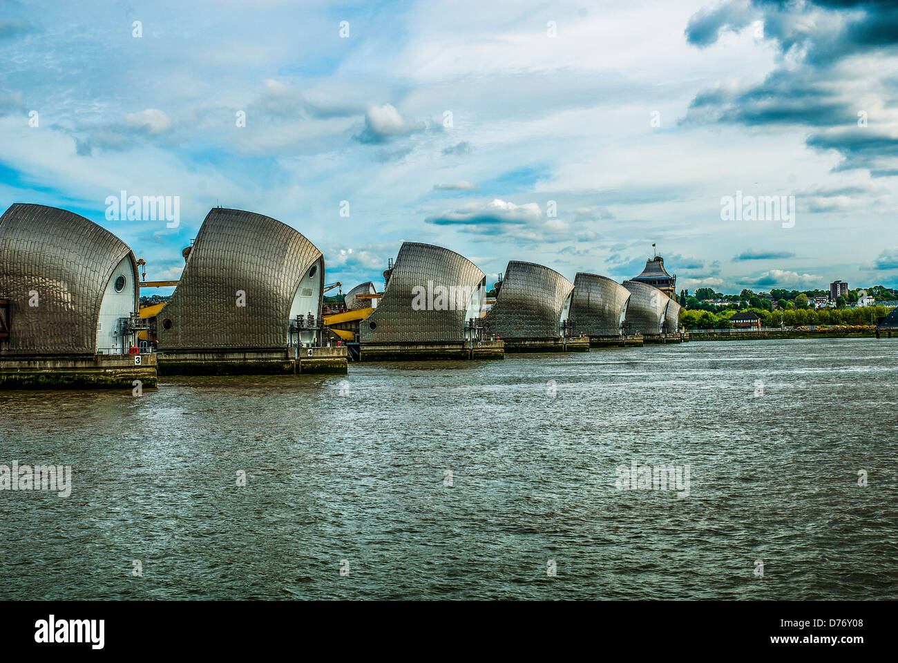 Thames Barrier, Woolwich, London Uk Stock Photo