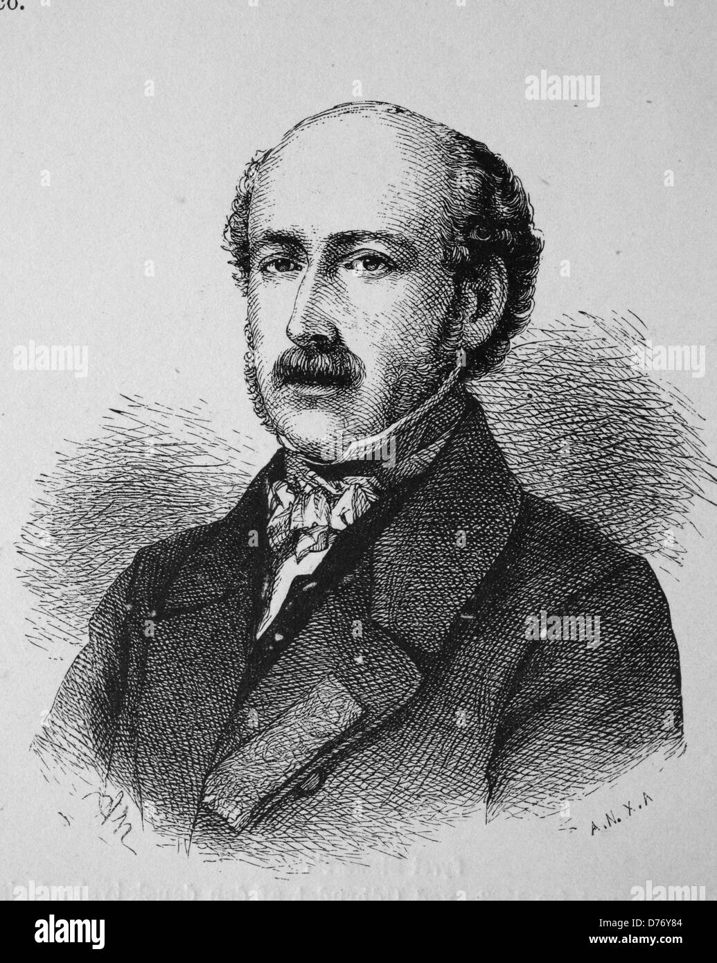 Duke Charles de Morny, 1811 - 1865, French politician, historical woodcut, circa 1880 Stock Photo