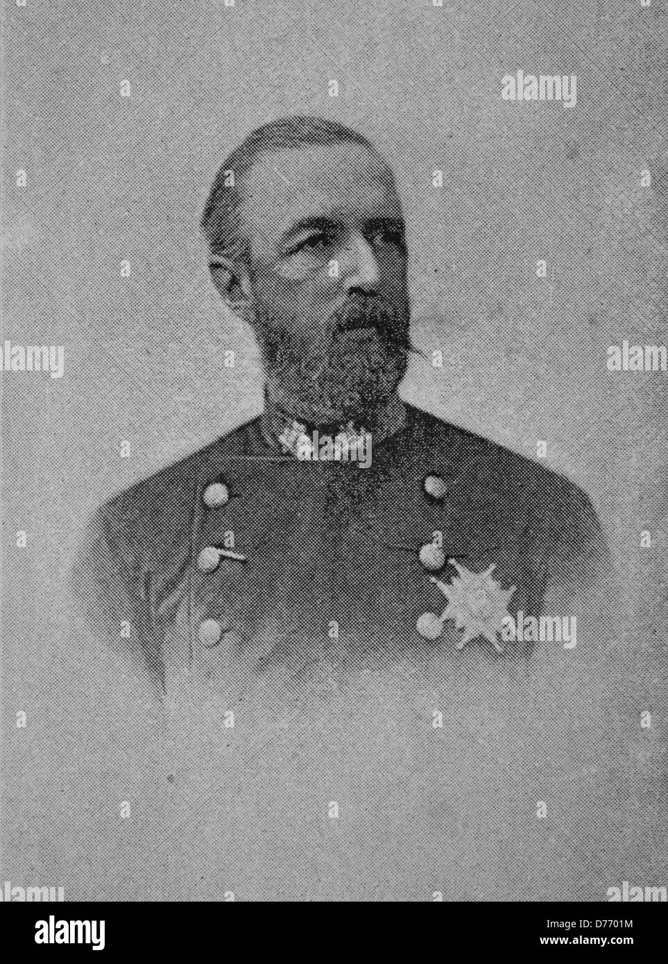 Oscar II, Oscar Frederick Bernadotte, 1829 - 1907, King of Sweden and Norway, woodcut from 1880 Stock Photo