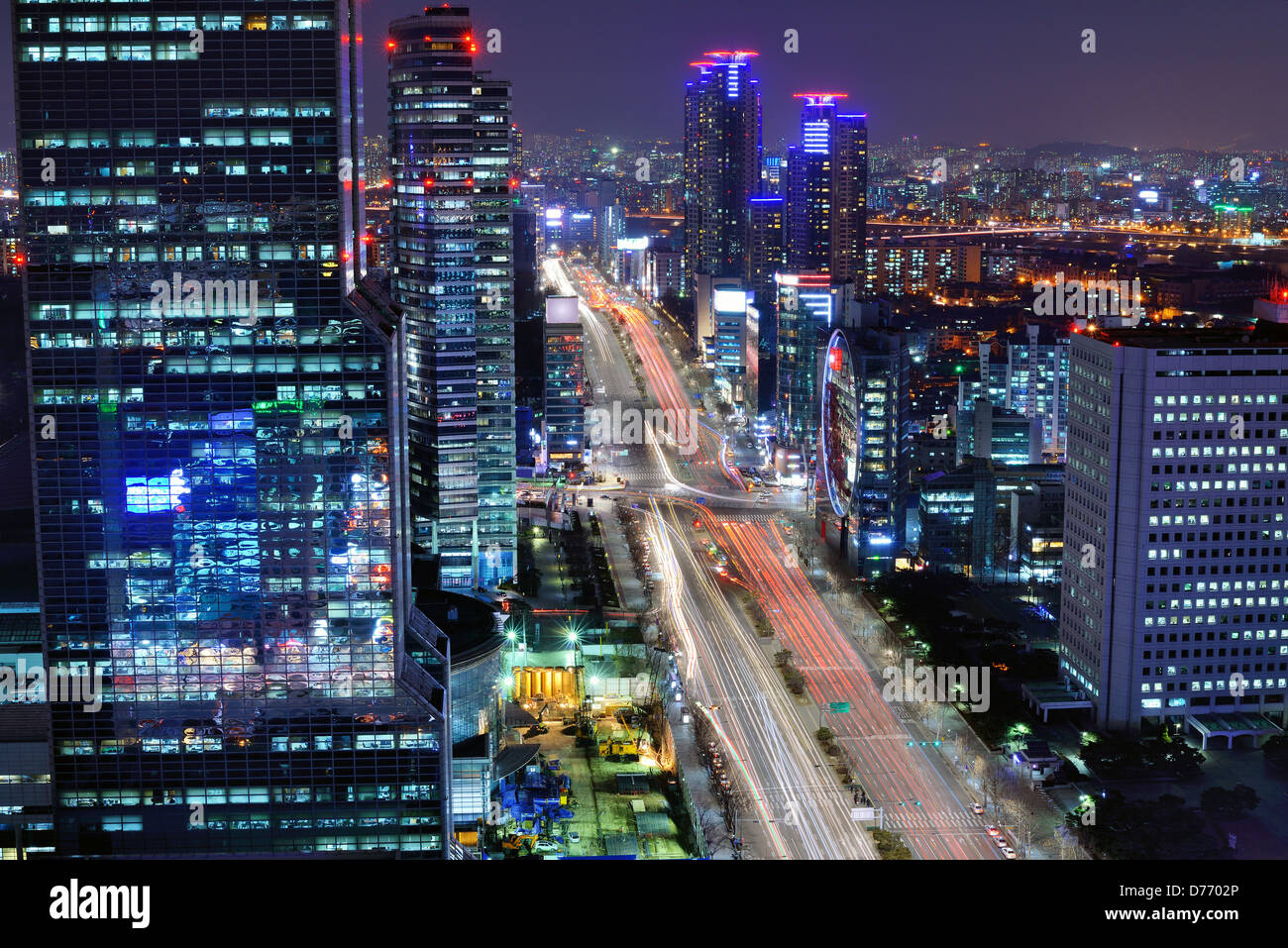 Seoul, South Korea cityscape at the Gangnam District. Stock Photo