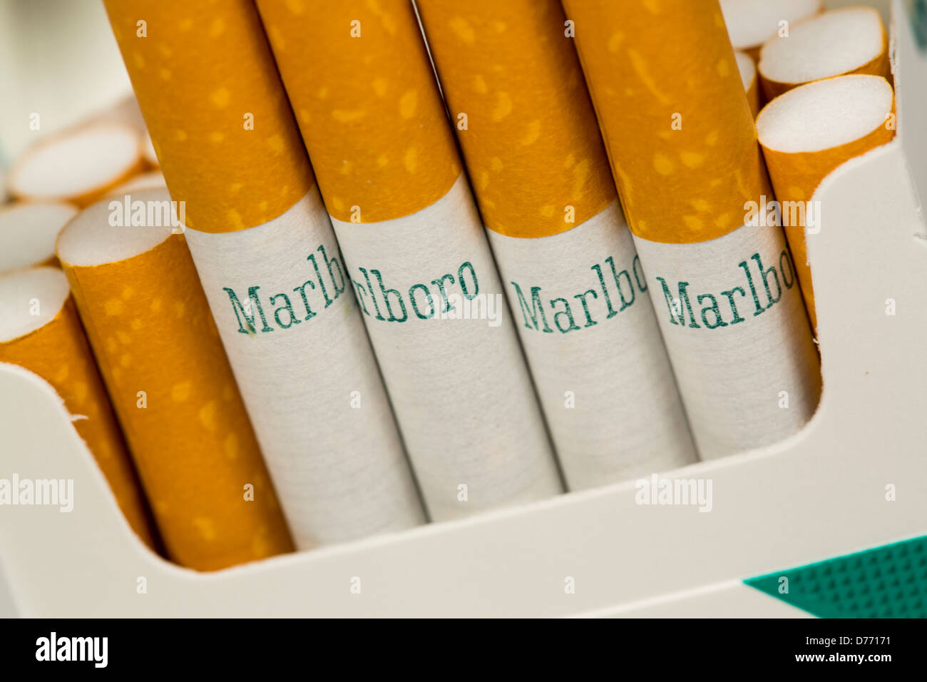 A pack of Marlboro Menthol cigarettes. Stock Photo