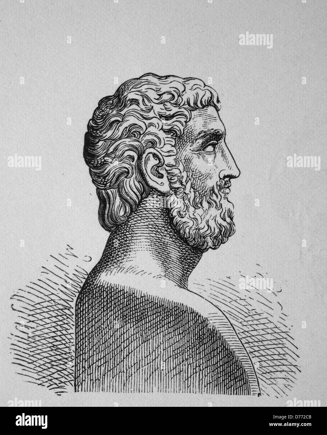 Alcibiades, 451 BC - 404 BC, Athenian statesman and general, historical woodcut, circa 1880 Stock Photo