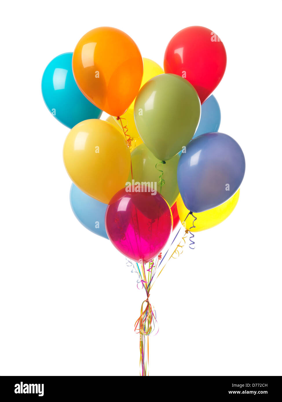 Colorful air balloons isolated on white background Stock Photo