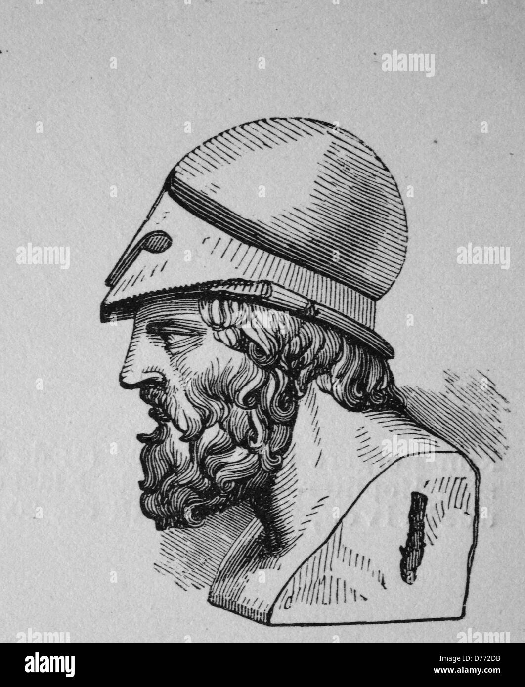 Aristides, Aristides of Athens, 550 BC - 467 BC, Athenian statesman, historical woodcut, circa 1880 Stock Photo