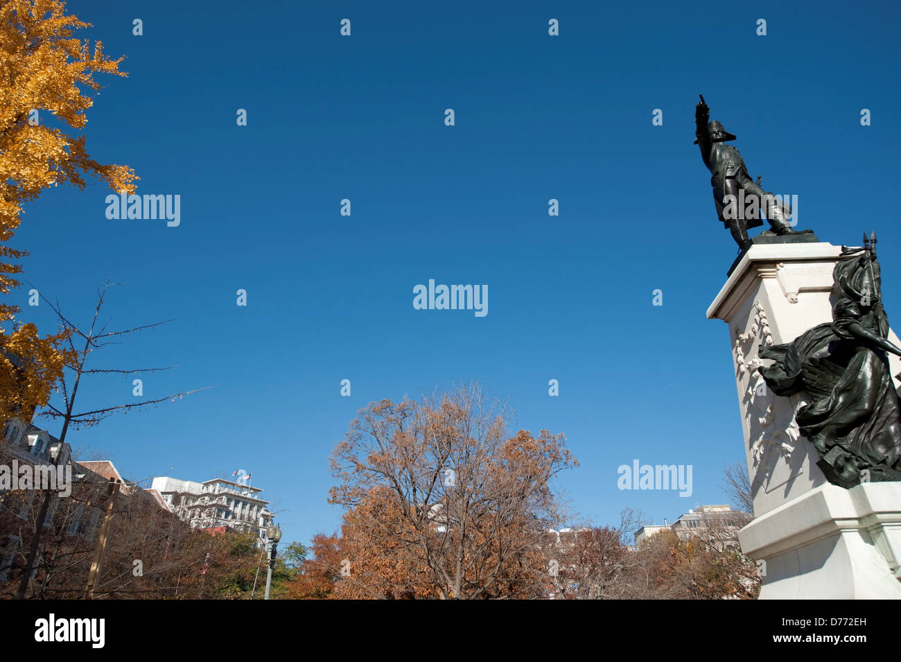Statue General Comte de Rochambeau at Lafayette Park Washington DC USA
