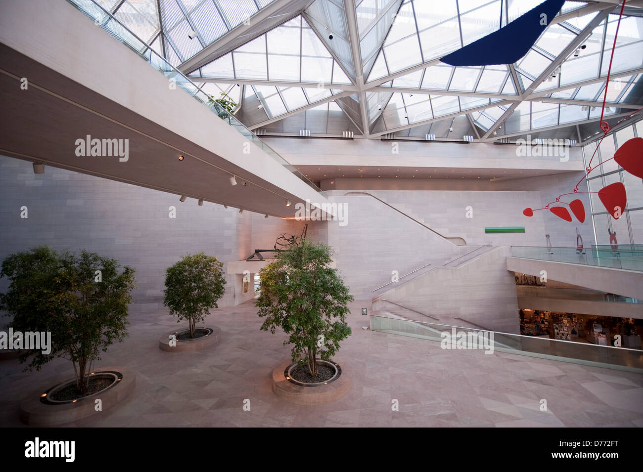 The National Gallery Art East Wing interior atrium Washington DC USA Stock Photo