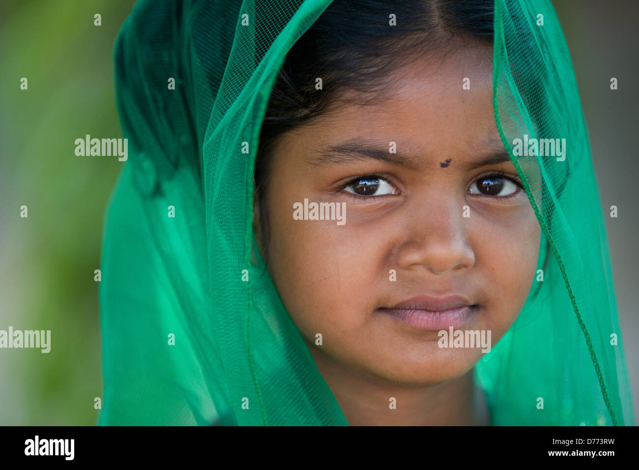 Indian girl Shalini with veil Andhra Pradesh South India Stock Photo