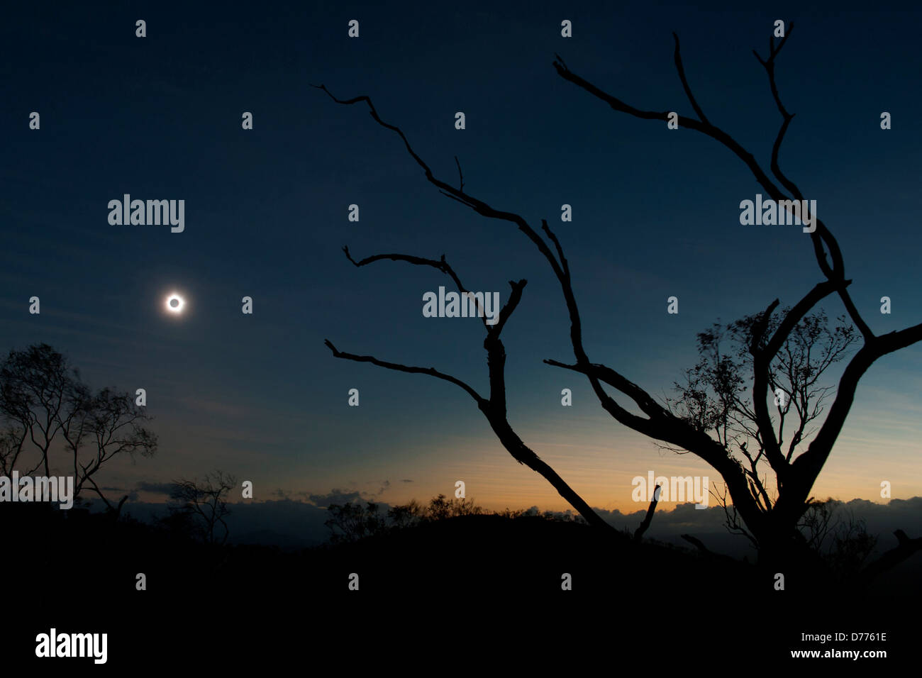 Australia Queensland View total solar eclipse multiple exposure