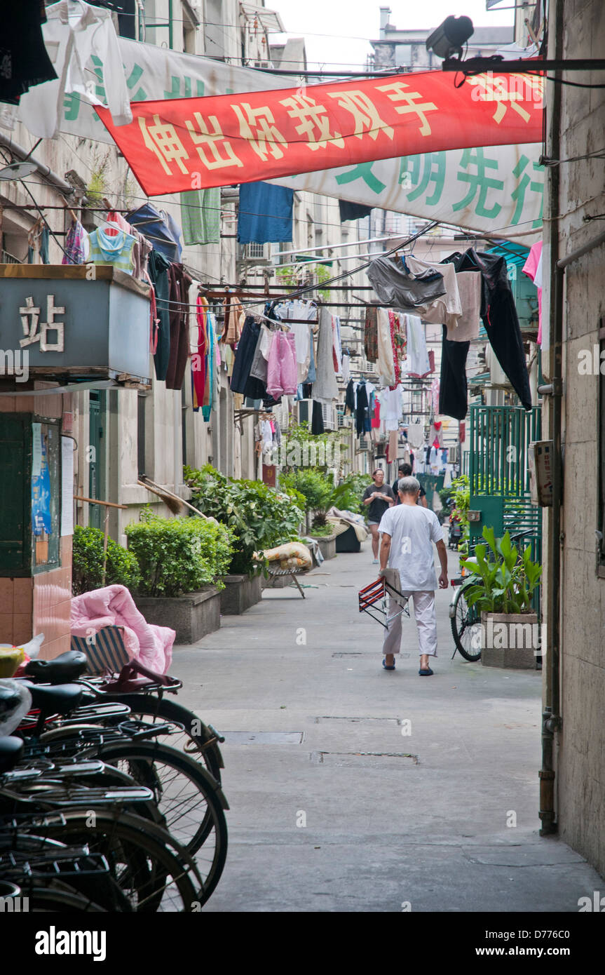 A backstreet in Shanghai, China Stock Photo