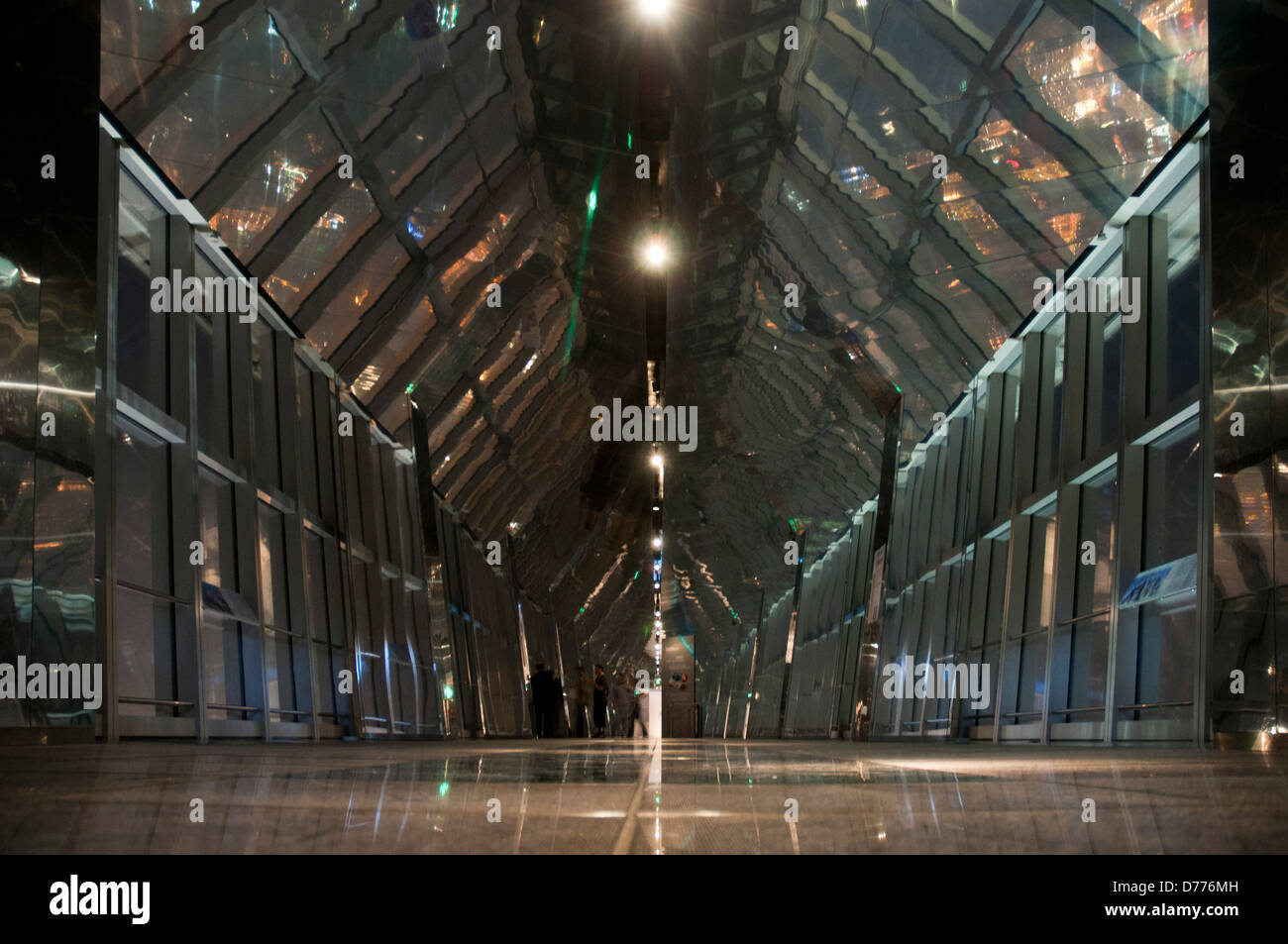 View of the top floor in the Shanghai World Financial Centre, Shanghai, China Stock Photo