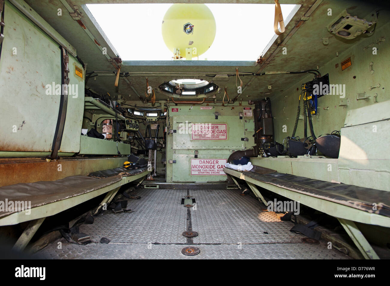 M-113 Armored Personnel Carrier Interior Stock Photo