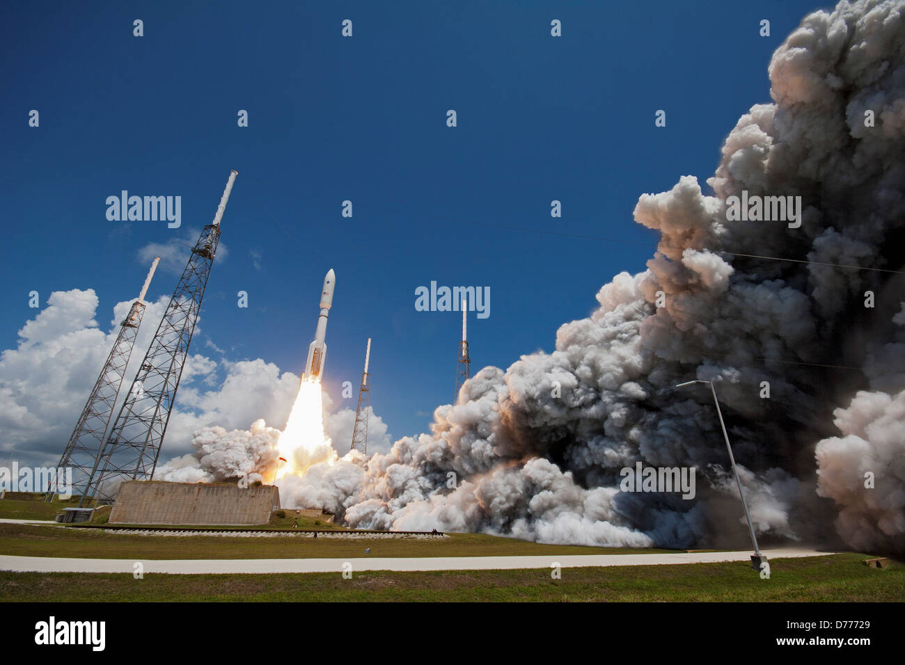 Atlas V Rocket Lifts Off Cape Canaveral Stock Photo
