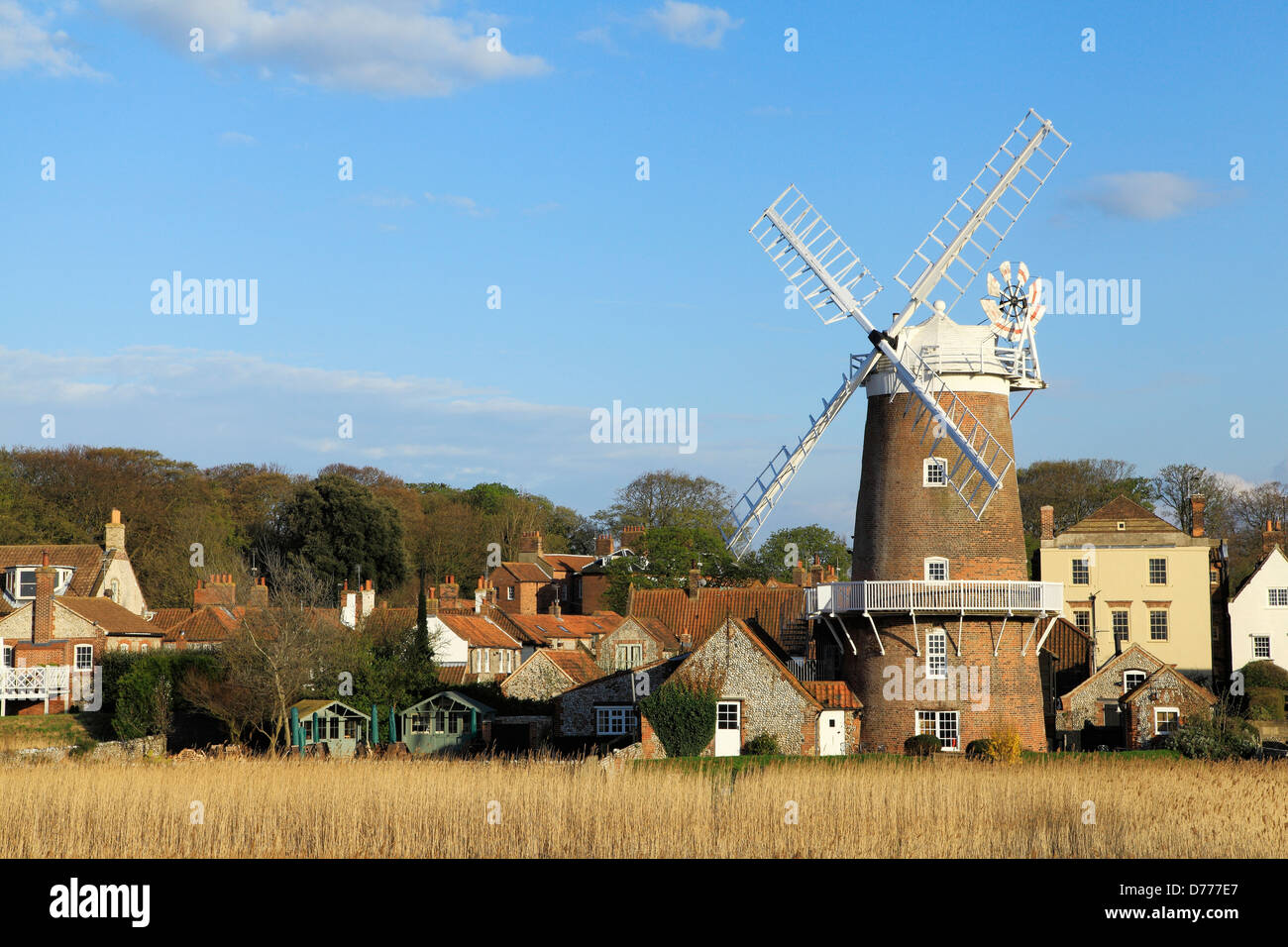 Cley next the Sea, Norfolk. Windmill, marshes and village, England UK Stock Photo