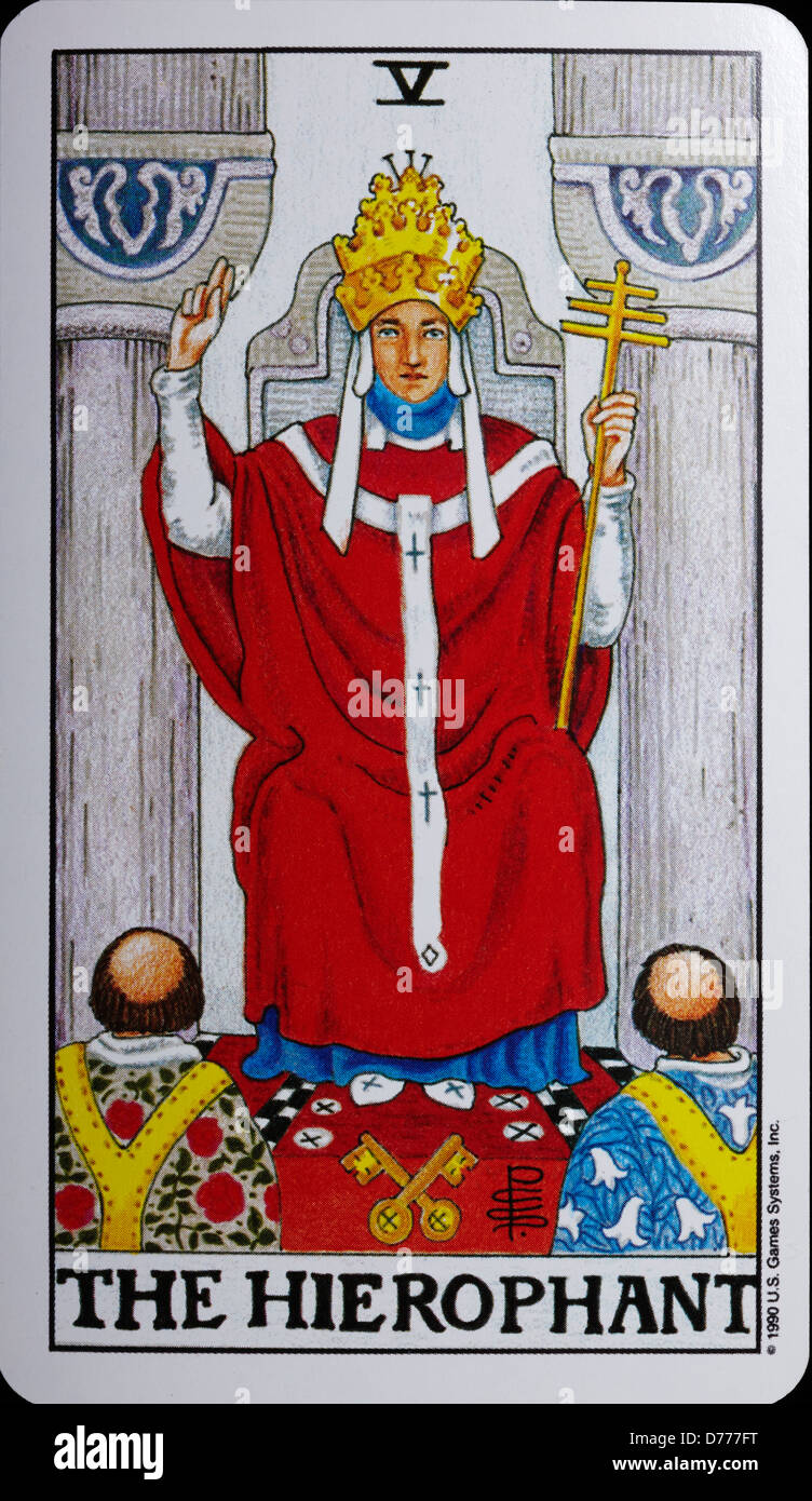 Tarot Card 'The Hierophant' Stock Photo
