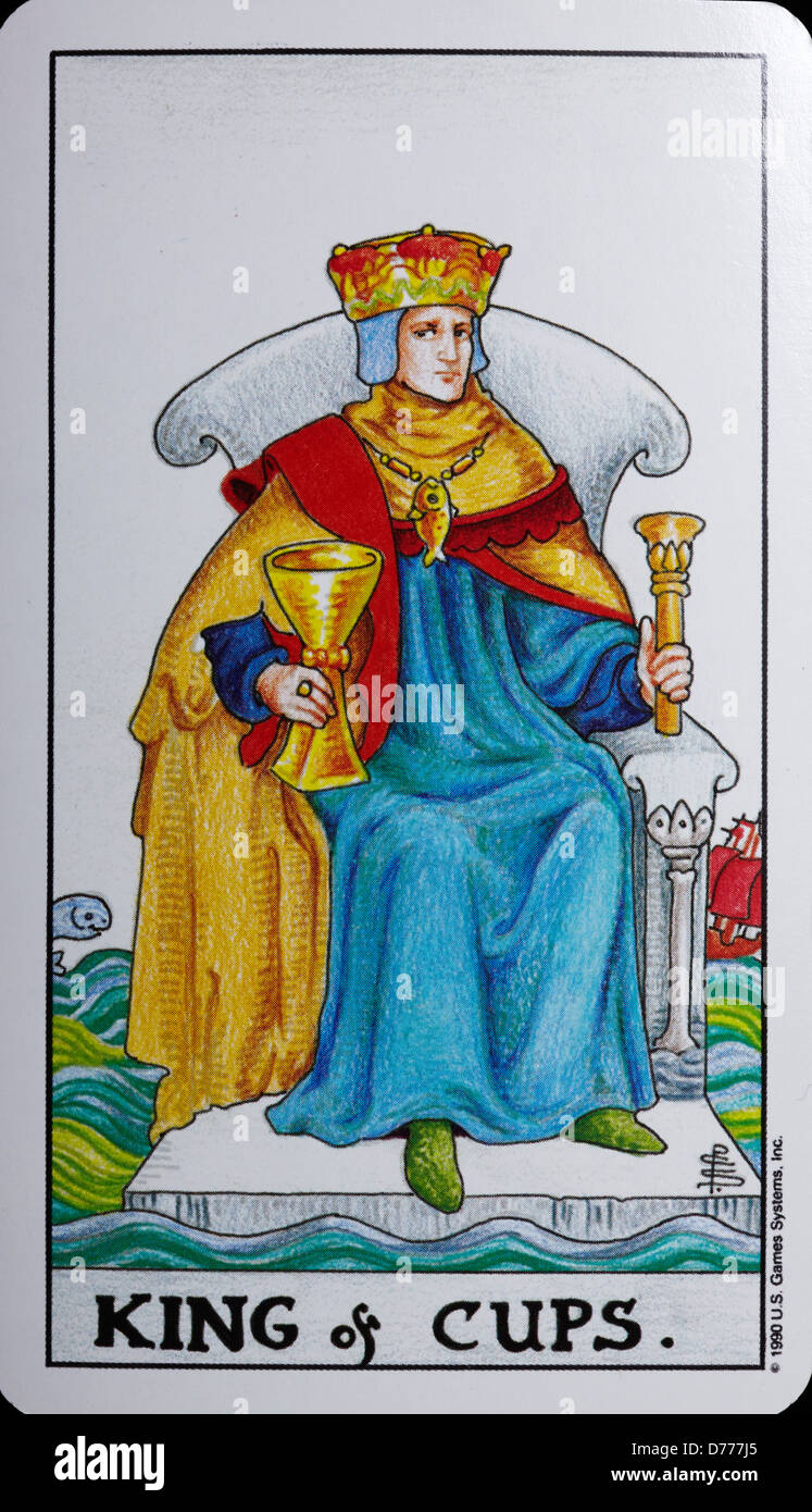 Tarot Card 'King Cups' Stock Photo - Alamy
