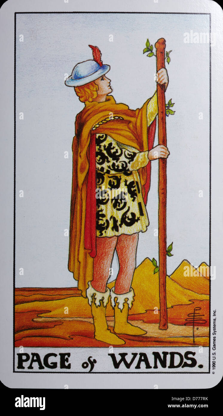 Tarot Card 'Page of Wands' Stock Photo