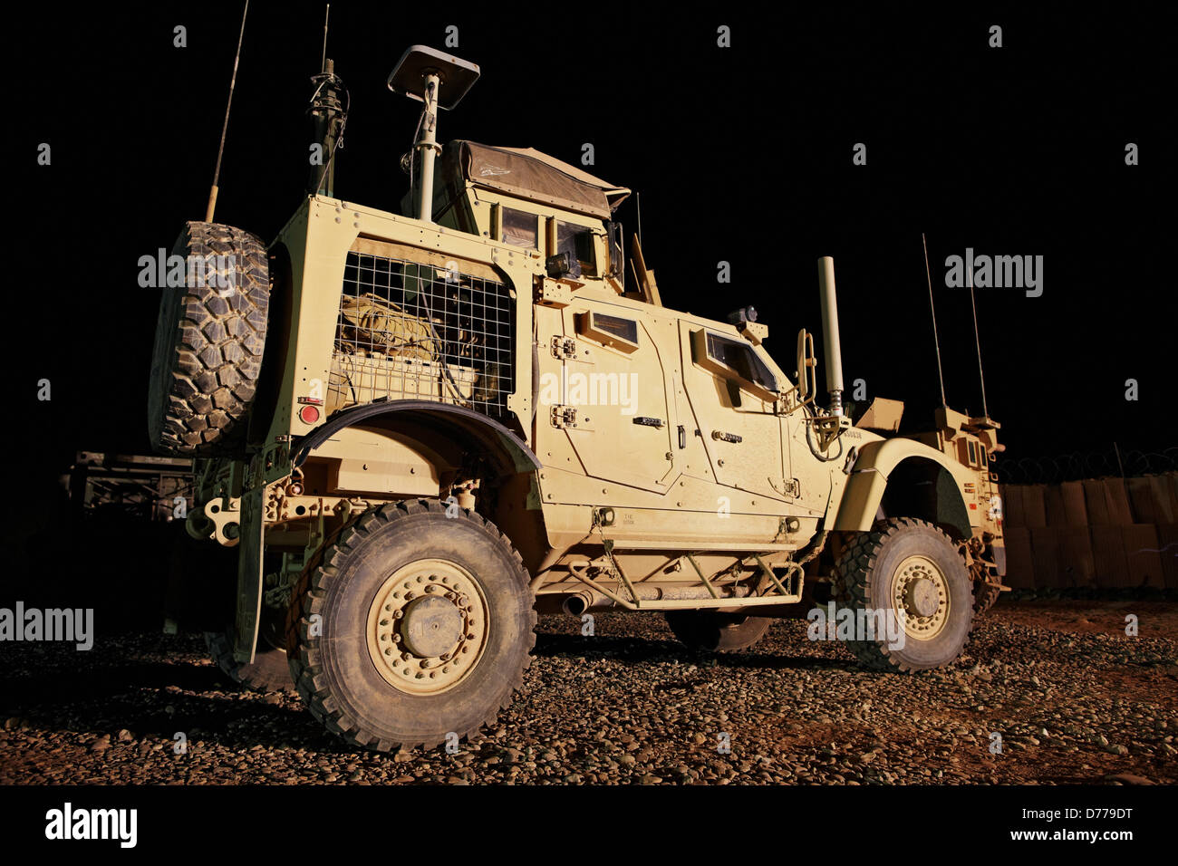 Night View MRAP or Mine Resistant Ambush Protected Vehicle Stock Photo ...