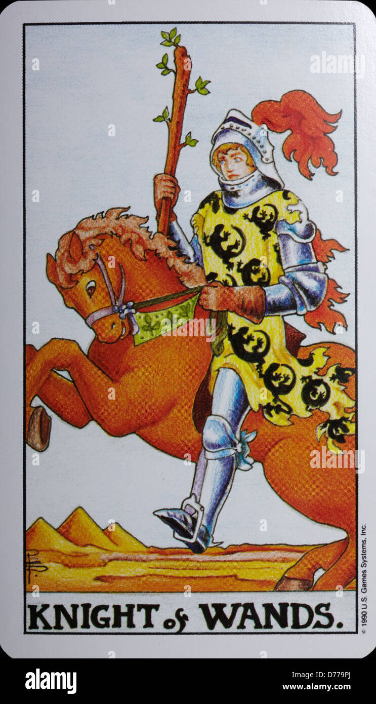 Tarot Card 'Knight of Wands' Stock Photo
