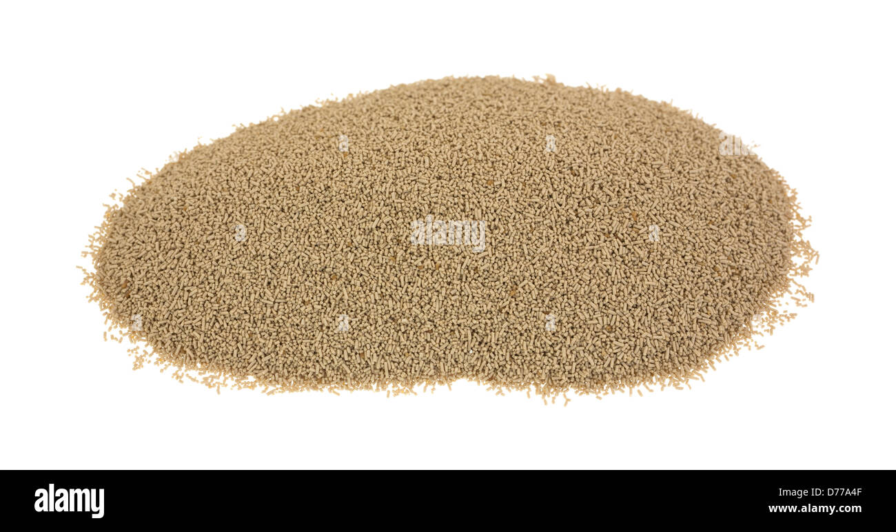 A small amount of organic active dry yeast on a white background Stock Photo Alamy