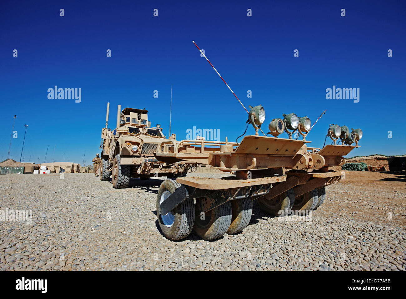 MRAP or Mine Resistant Ambush Protected Vehicle Mine Roller Leaves U.S  Marine Corps Forward Operating Base in Afghanistan's Stock Photo - Alamy
