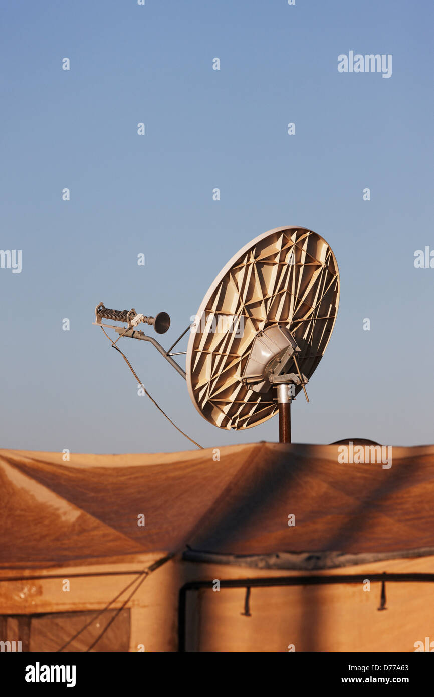 A Satellite Dish Communications at U.S. Marine Corps Base in