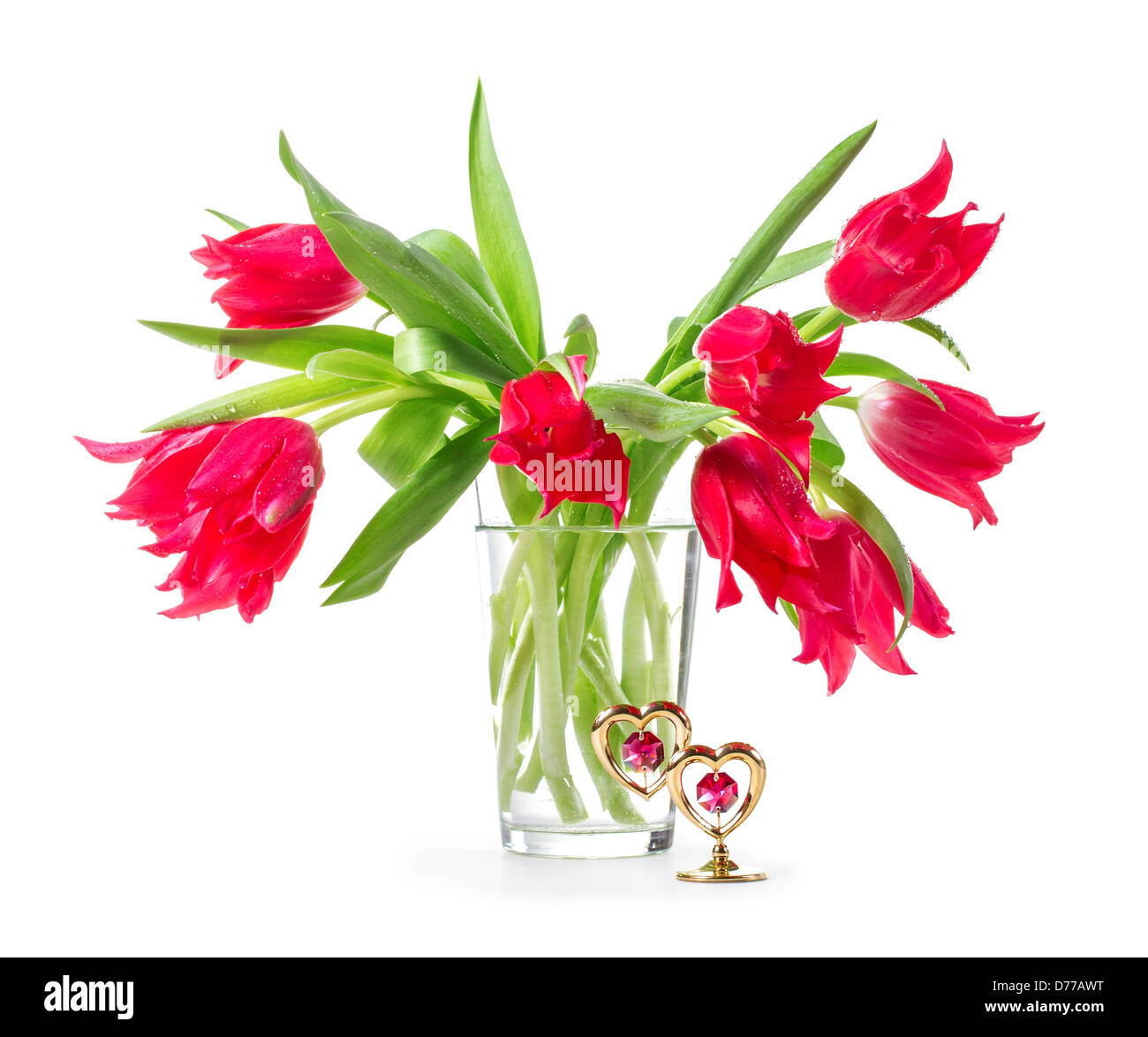 Bouquet of tulips on a white background Stock Photo - Alamy