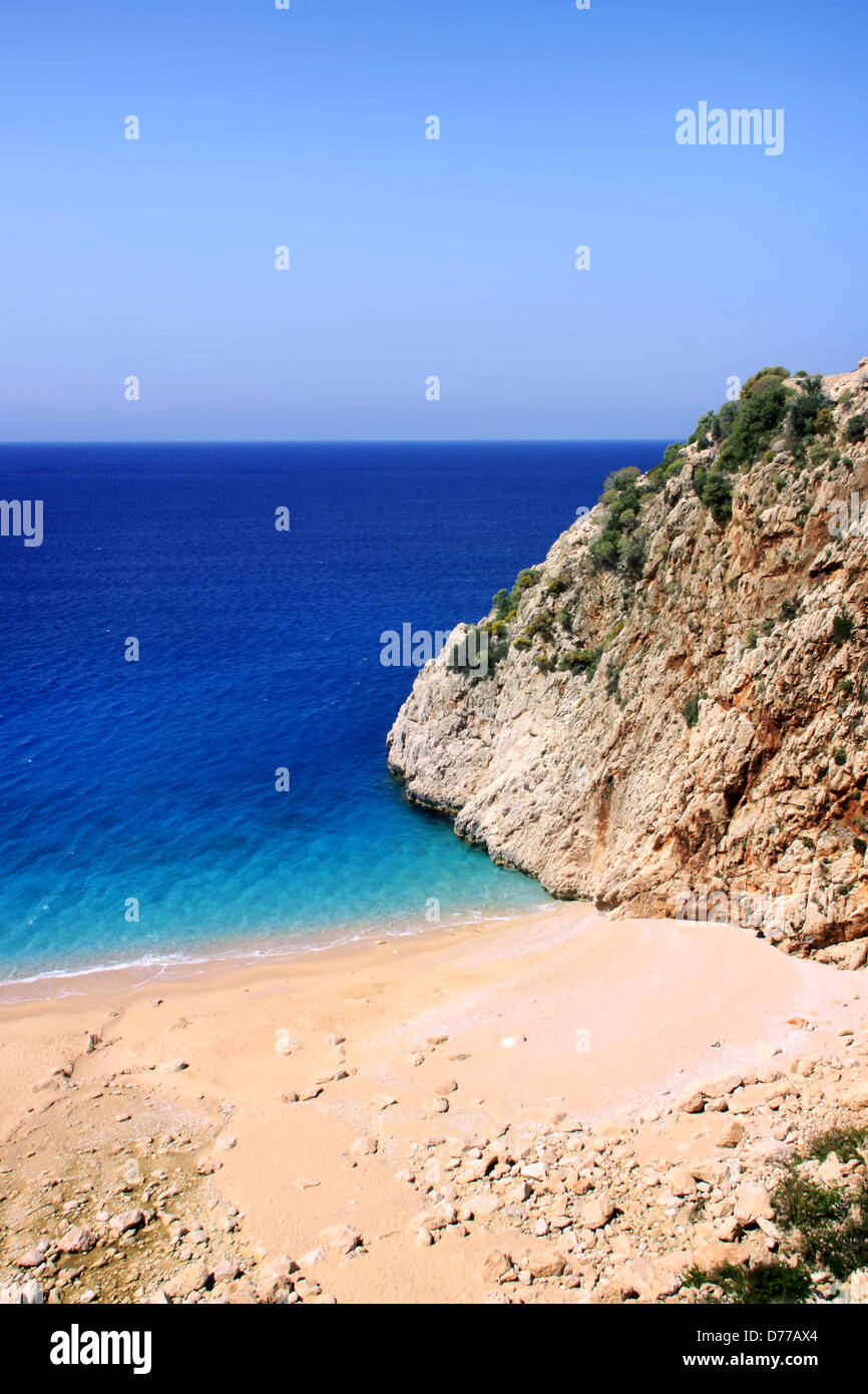 Kaputas Beach with Blue Mediterranean Sea and Sandy Beach Stock Photo