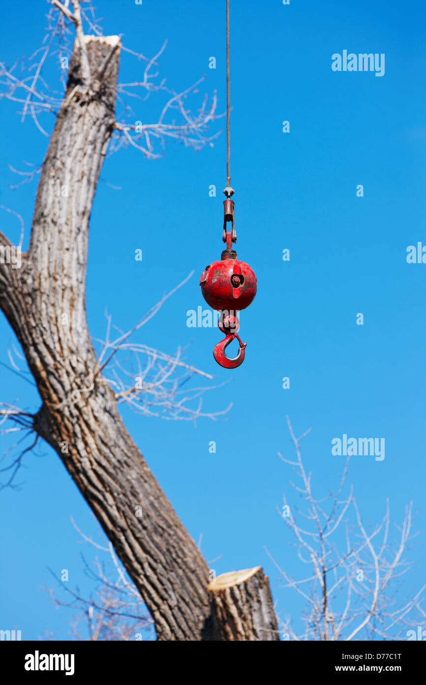 Crane Hook Ball Suspended at End Cable Stock Photo Alamy