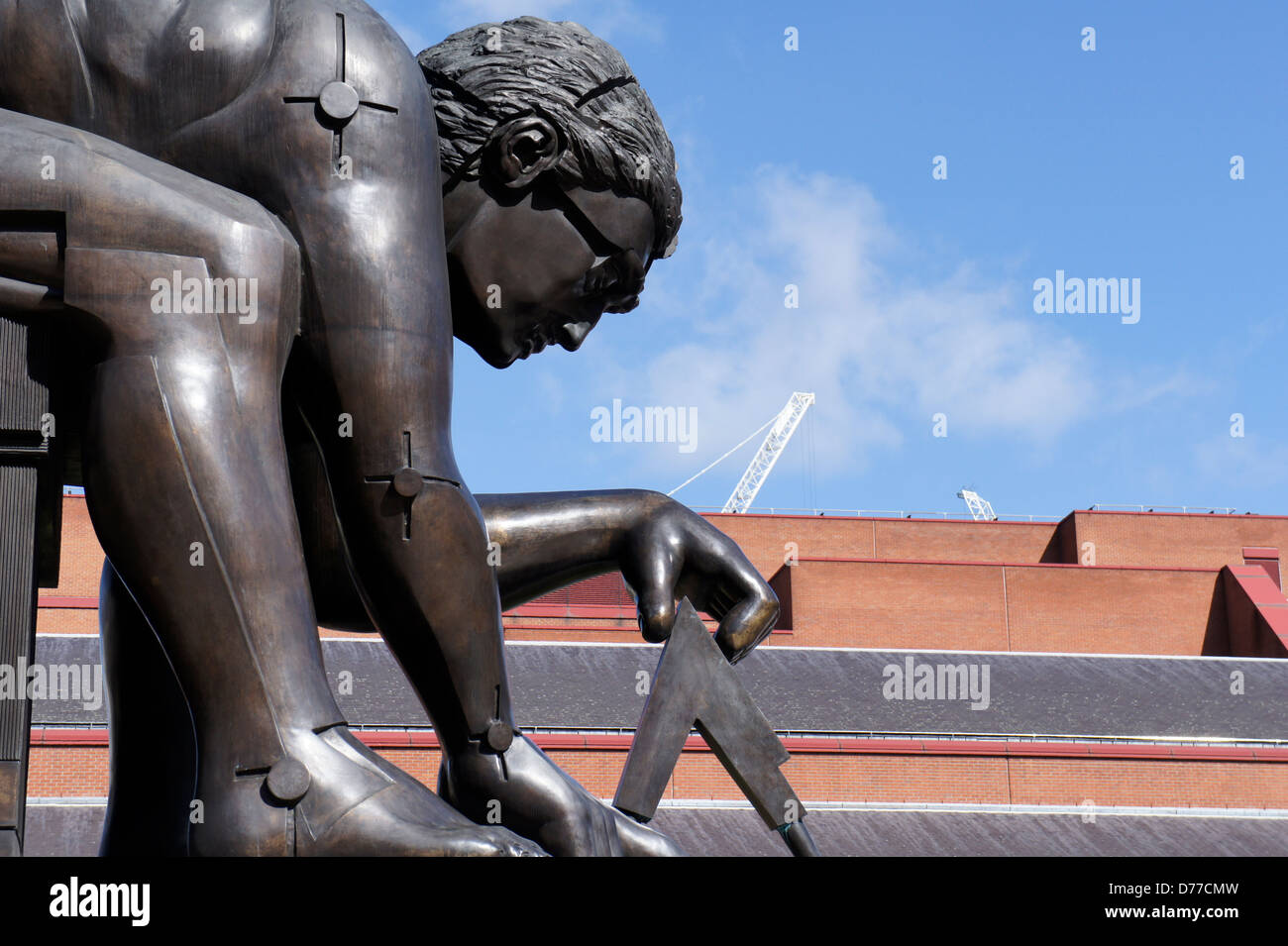 Monumental statue of Newton, by Eduardo Paolozzi, at British Library, London, England, UK Stock Photo