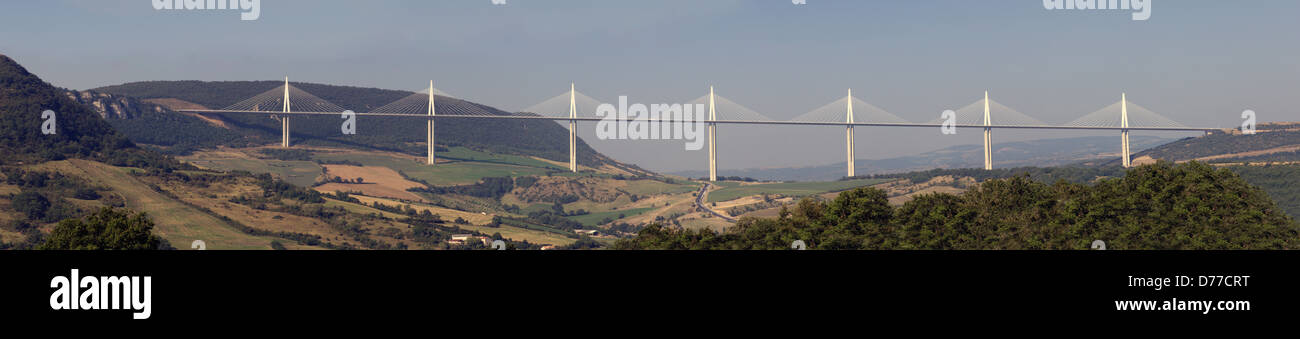 Viaduct de Millau in the Aveyron (12) departement of France. Stock Photo