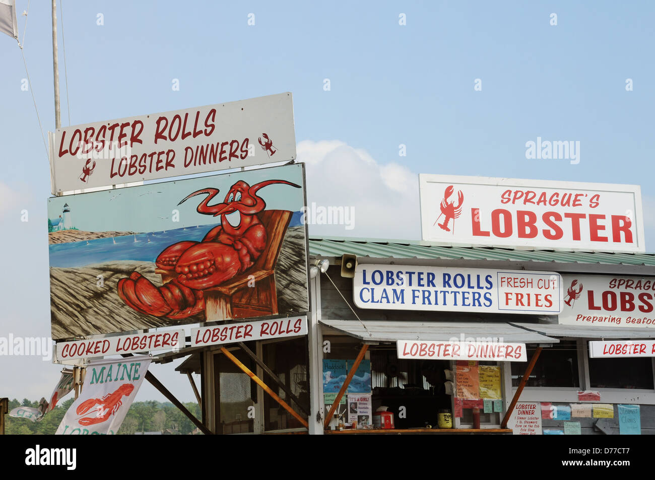Lobster food stand in Maine Stock Photo