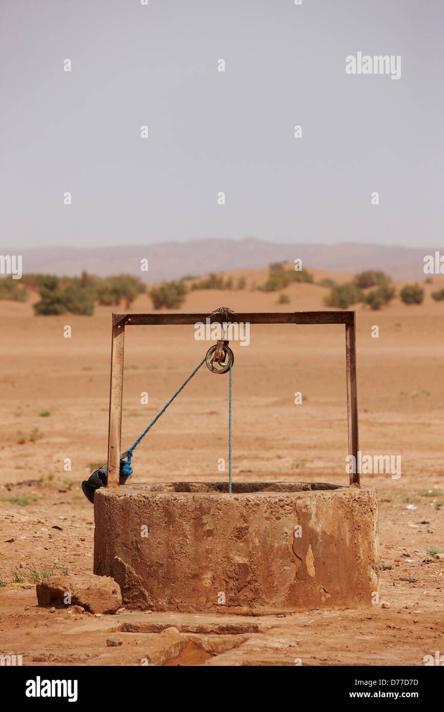 Water well deep in interior Sahara Desert Morocco Stock Photo Alamy