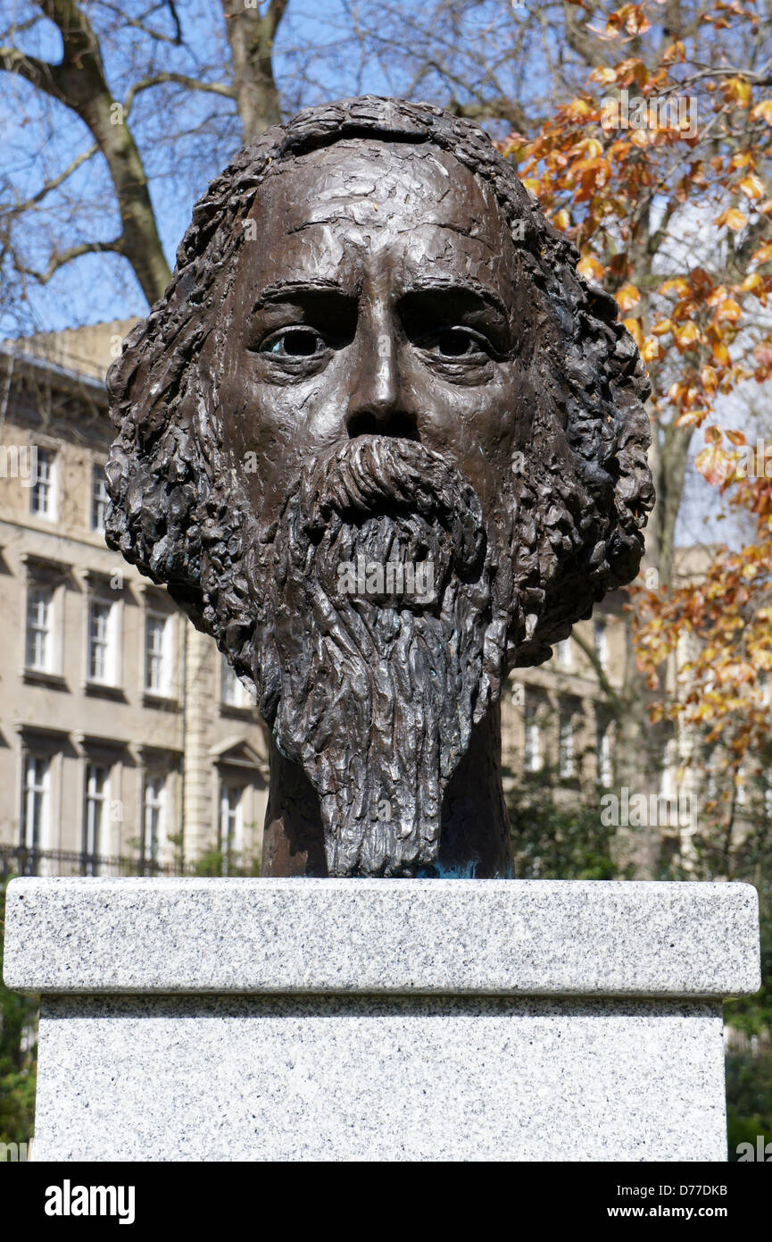 Sculpture of Rabindranath Tagore in Gordon Square, London, England Stock Photo