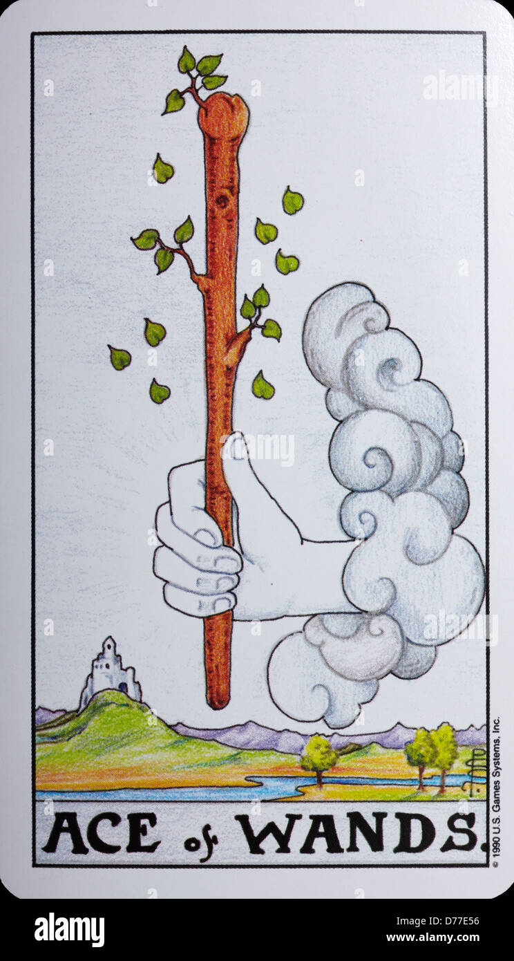 Tarot Card 'Ace of Wands' Stock Photo