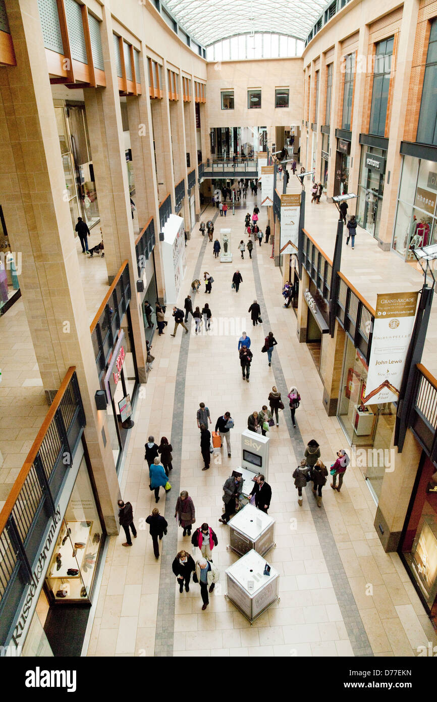 Shoppers in The Grand Arcade Shopping Mall, Cambridge UK, 2013 Stock Photo