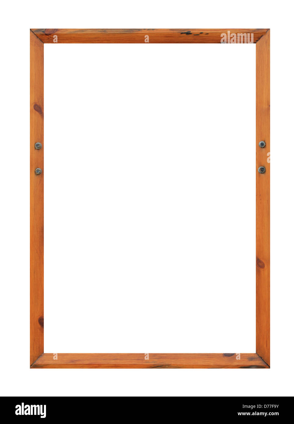Blank wooden frame isolated on white background with copy space. Stock Photo